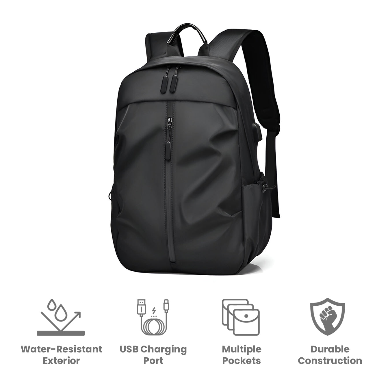 TravelMate Water-Resistant Charging Backpack