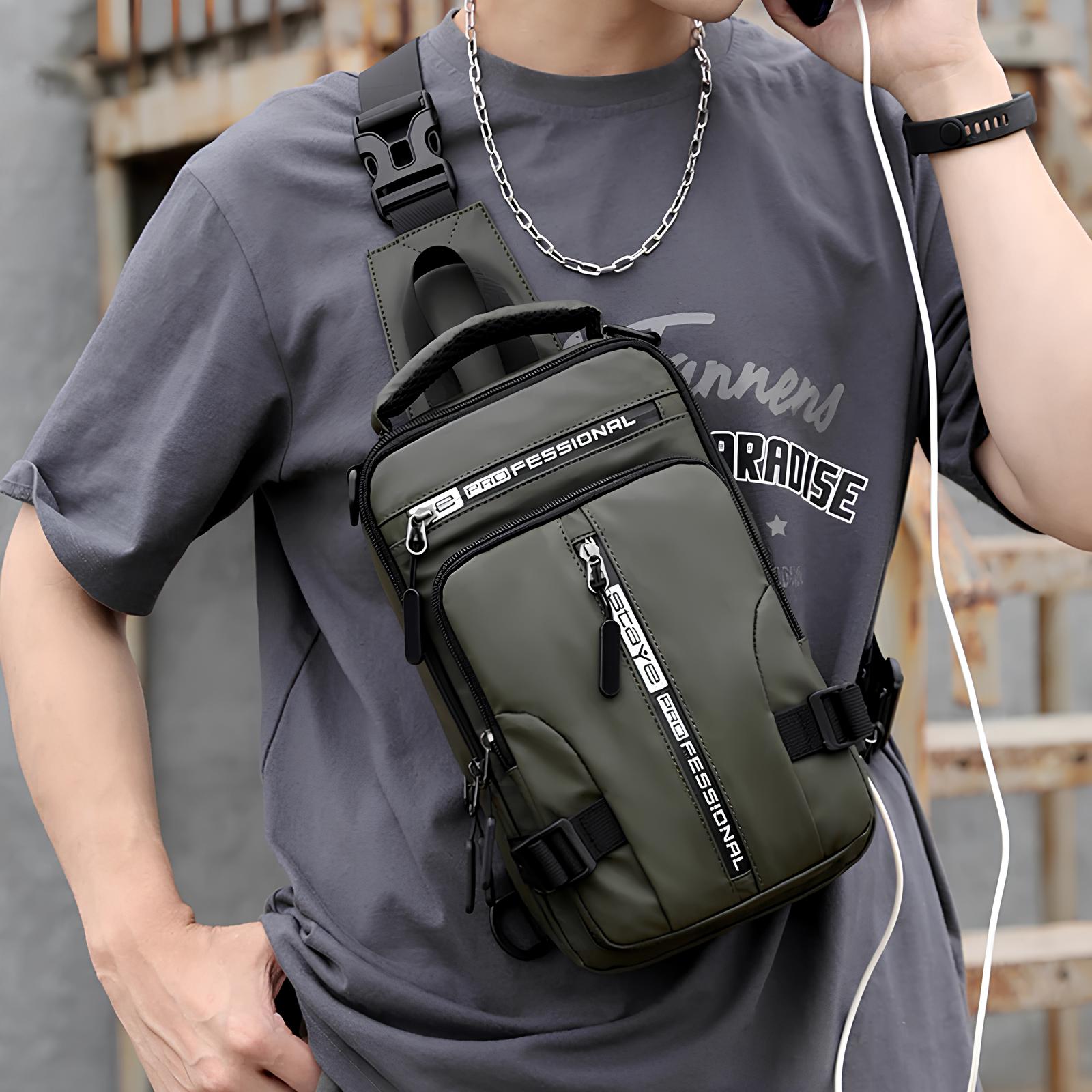 Mens Convertible Anti Theft Crossbody Bag